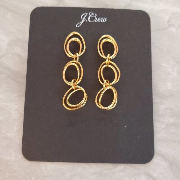 ✨ NEW J.Crew Multi Hoop Oval Classic Drop Dangle Earrings ✨ - Picture 2 of 6